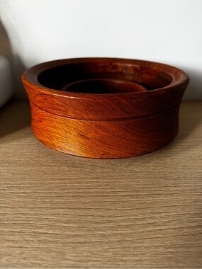 Handcrafted Teak Wooden Bowl - Rich Amber Finish